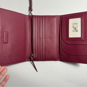 HOBO purse crossbody wallet deep red leather hidden magnetic closure NEW
